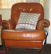 Retro Tan Leather 2 Seater AND 2x Arm Chairs
