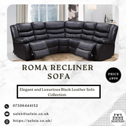 Roma Leather Sofa Black – Designed for Everyday Comfort